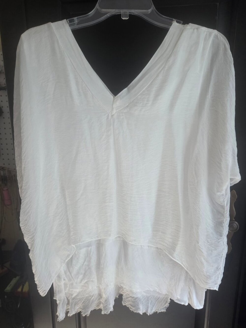 White Silk Top Made in Italy One Size
